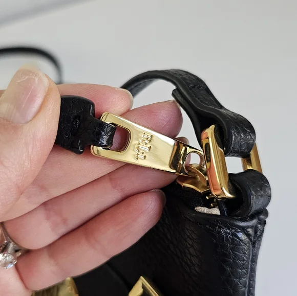 Ralph Lauren Modern Chic Crossbody Handbag Purse Adjustable Strap In Black - Picture 4 of 12